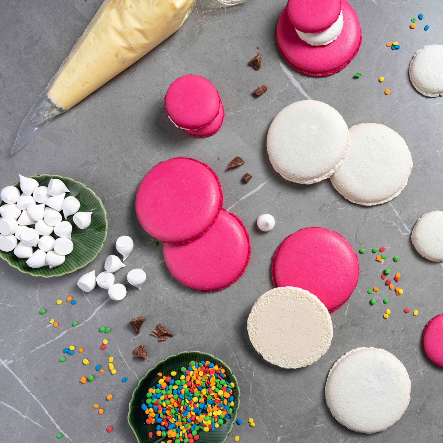 Macarrón, Caja interactiva de pastelería para niños