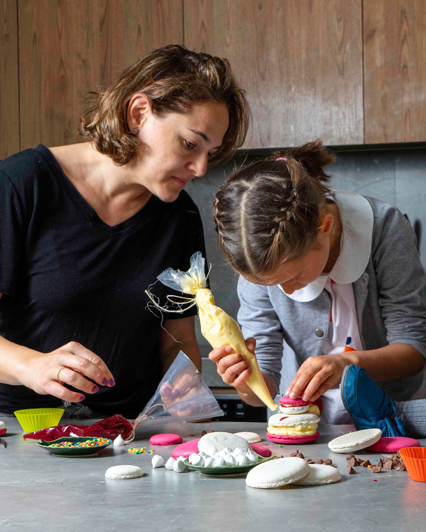 Macarrón, Caja interactiva de pastelería para niños