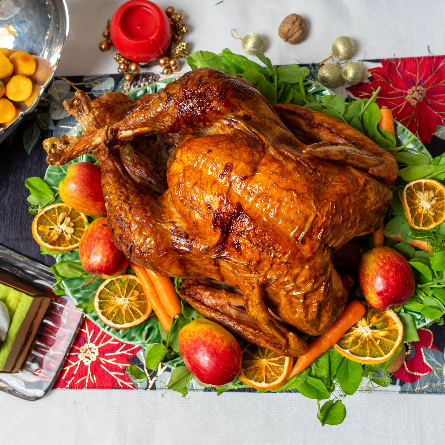 Cena Navideña a domicilio con Pavo entero, Para 12 personas