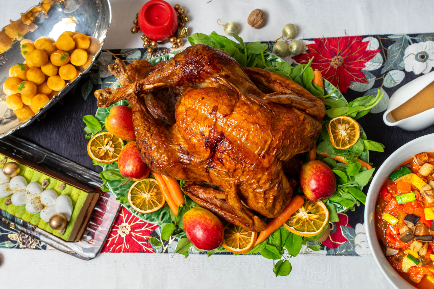 Cena Navideña a domicilio con Pavo entero, Para 12 personas
